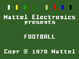 NFL Football title screen for Intellivision